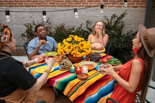 happy group of friends sharing gratitude